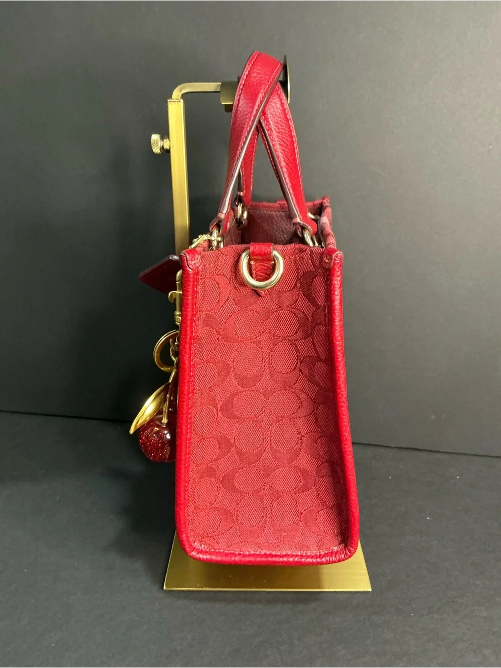 Coach Outlet Dempsey Tote 22 and Coach Cherry Charm